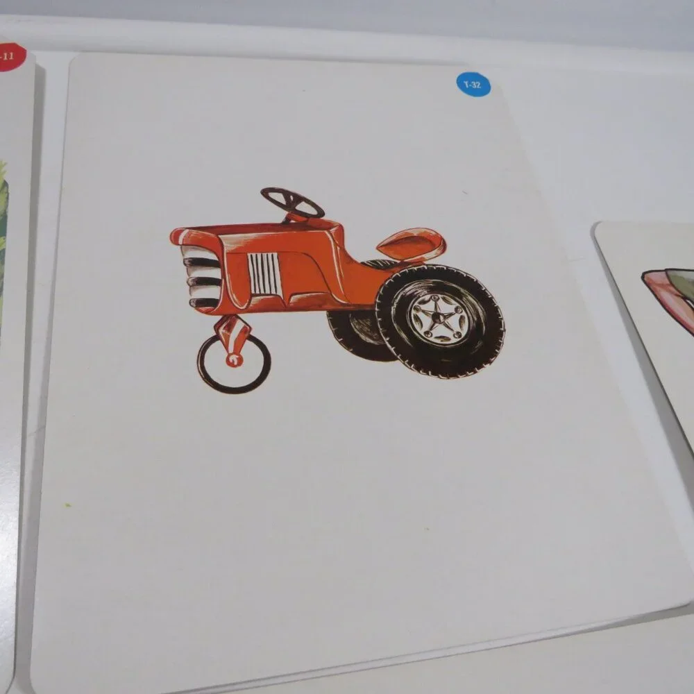 Peabody 60s People Farmer (5) cards Vintage Artwork Tractor, Farm Truck